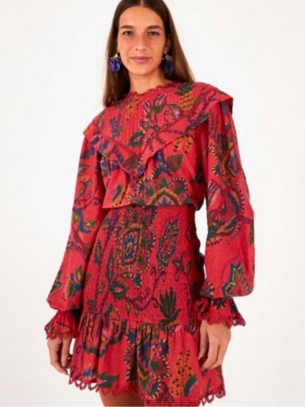 NWT FARM RIO Sunset Tapestry Blush Mini Dress